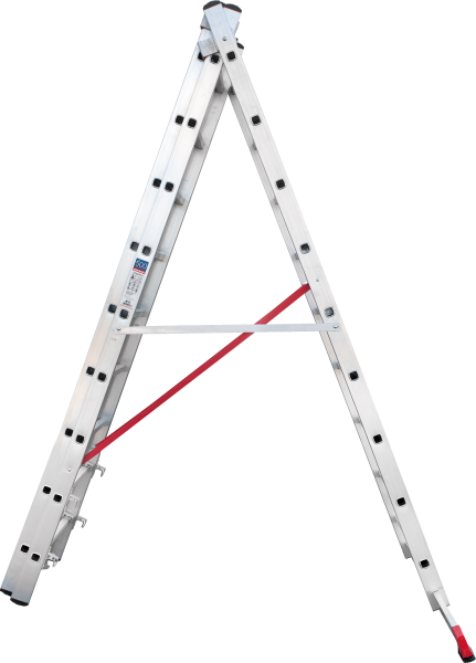 Лестница индустриальная алюминиевая трехсекционная 3x9 ступеней NV5230 Новая высота 5230309