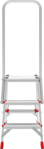 Стремянка профессиональная алюминиевая 3 ступени площадка 350х260 мм дуга безопасности 800 мм NV3136 Новая высота 3136103