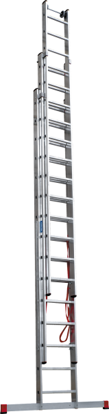 Лестница индустриальная алюминиевая трехсекционная 3x15 ступеней NV5230 Новая высота 5230315