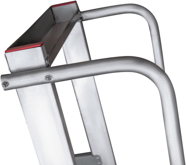 Стремянка алюминиевая 5 развальцованных ступеней 80 мм площадка 400х400 мм NV5170 Новая высота 5170105