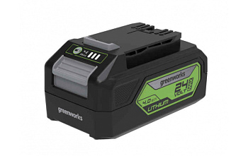 Батарея Аккумуляторная Greenworks G24B4II, 24В, 4 А/ч Li-ion (высокотоковая)