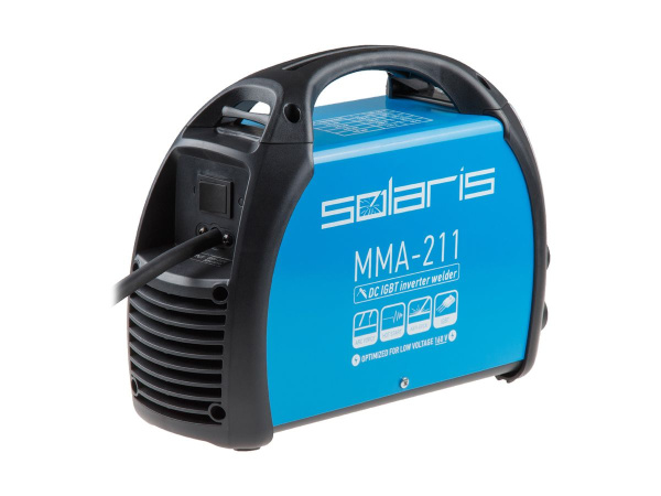 Инвертор сварочный SOLARIS MMA-211 (230В, 20-210 А, 70В, электроды диам. 1.6-4.0 мм, вес 3.9 кг)