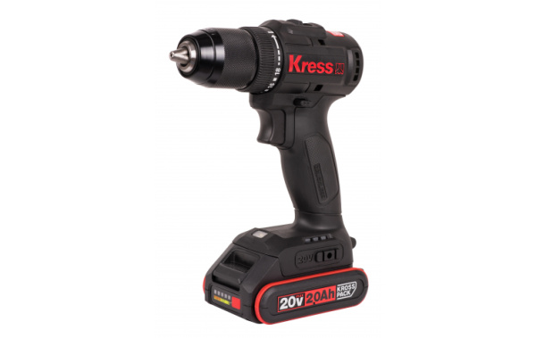 Аккумуляторный шуруповерт бесщеточный  KRESS KU212.1, 20В, 50Нм, 2Ач х 2, ЗУ 2А, сумка