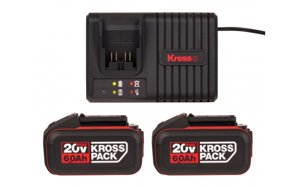 Комплект Kress KAD22: батарея аккумуляторная 20В 6Ач х 2шт зарядное устройство 6А 1шт