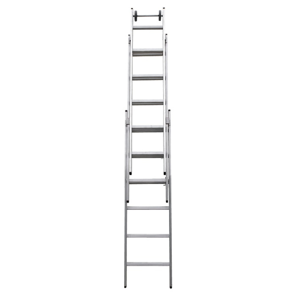 Лестница индустриальная трехсекционная раздвижная 3x6 ступеней NV5270 Новая высота 5270306