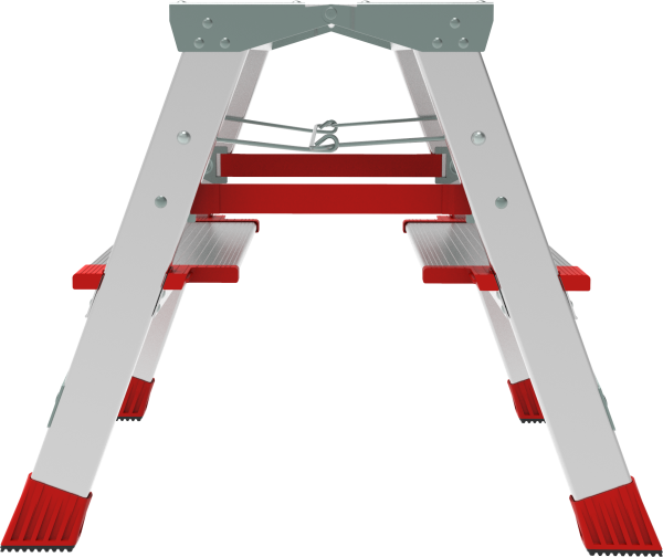 Стремянка профессиональная алюминиевая двухсторонняя 2x2 ступени 130 мм площадка 260 мм NV3127 Новая высота 3127202