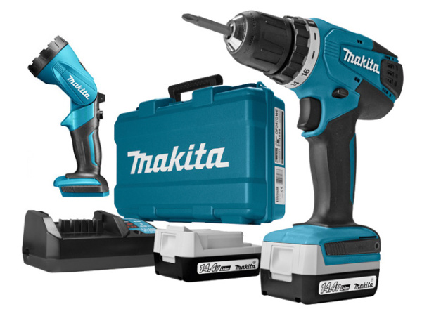Аккумуляторная дрель-шуруповерт MAKITA DF 347 DWLE в чем. + фонарь 