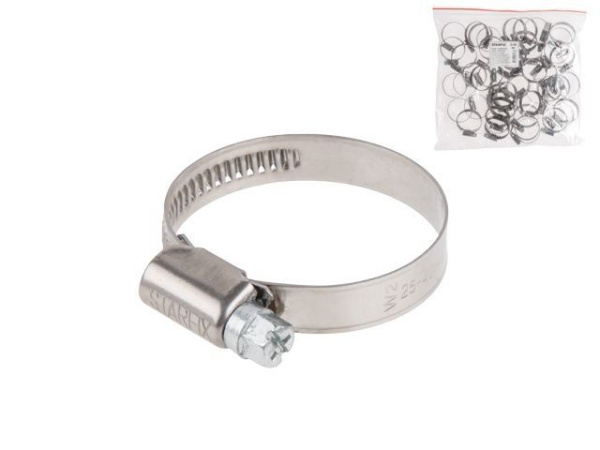 25-40 мм Хомут червячный нерж.сталь W2 (50 шт.)