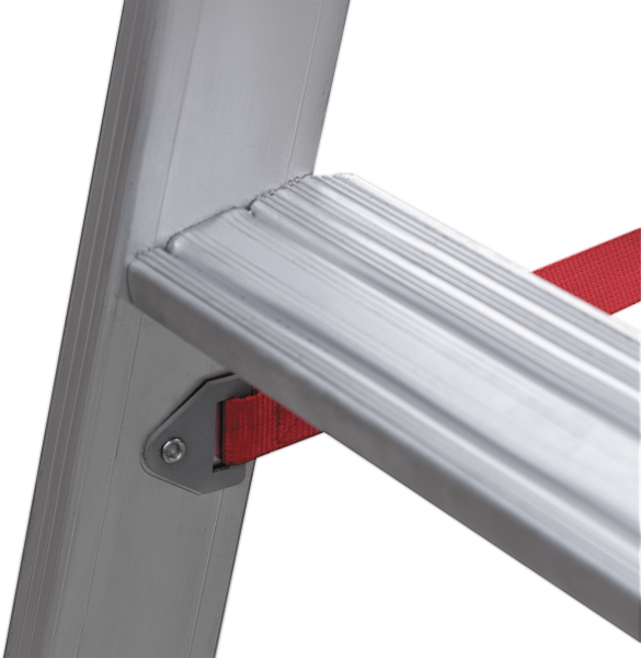 Стремянка алюминиевая 5 развальцованных ступеней 80 мм площадка 400х400 мм NV5170 Новая высота 5170105