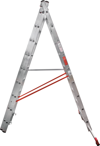 Лестница профессиональная алюминиевая трёхсекционная 3х9 ступеней NV3230 Новая высота 3230309