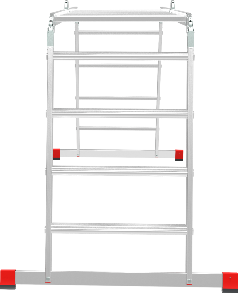 Лестница-трансформер профессиональная 4x4 развальцованных ступеней 80 мм ширина 650 мм NV3325 Новая высота 3325404