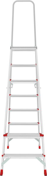 Стремянка профессиональная алюминиевая 7 ступеней с большой площадкой NV3130 Новая высота 3130107