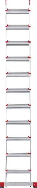Лестница профессиональная алюминиевая односекционная 11 ступеней 130 мм NV3217 Новая высота 3217111
