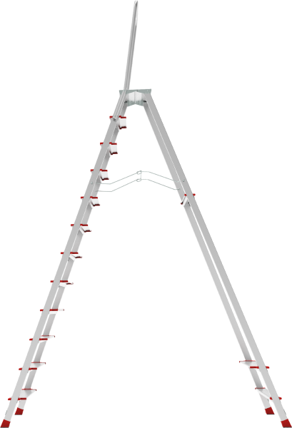 Стремянка профессиональная алюминиевая 12 ступеней 130мм площадка 350х260мм дуга безопасности 800мм Новая высота 3139112