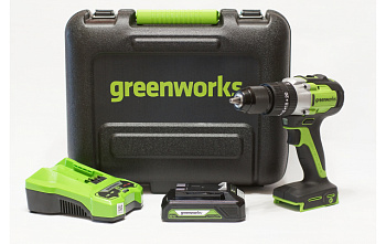Дрель-шуруповерт аккумуляторная Greenworks GD24DD60 24В 