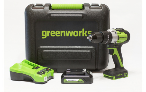 Дрель-шуруповерт аккумуляторная Greenworks GD24DD60 24В 