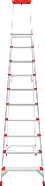 Стремянка профессиональная алюминиевая 10 ступеней с большой площадкой и органайзером NV3138 Новая высота 3138110