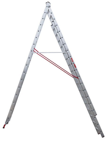 Лестница профессиональная алюминиевая 3х17 ступеней трёхсекционная NV3231 Новая высота 3231317