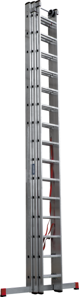 Лестница индустриальная алюминиевая трехсекционная 3x15 ступеней NV5230 Новая высота 5230315