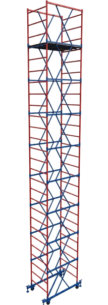 Вышка-тура ВС стальная 1+8 высота до помоста 13,05 м площадка 1,2x2 м