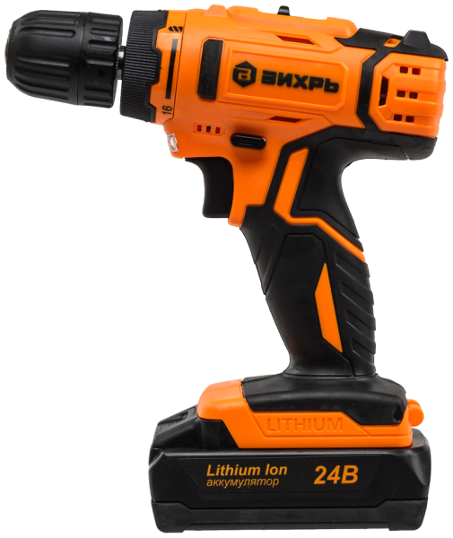 Дрель-шуруповерт аккумуляторная ДА-24Л-2к (2,0 А/ч) Вихрь