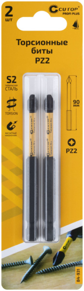PZ 2х90 мм Набор бит торсионных (2шт.) Cutop Profi Plus 84-931