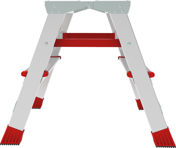 Стремянка профессиональная алюминиевая 2x2 ступени двухсторонняя с площадкой 350х260 мм NV3121 Новая высота 3121202