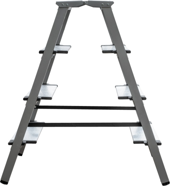 Стремянка алюминий-сталь 2x4 ступени 130 мм с площадкой 260 мм NV1147 Новая высота 1147204