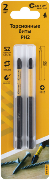 PH 2х90 мм Набор торсионных бит (2 шт.) Cutop Profi PLUS 84-930