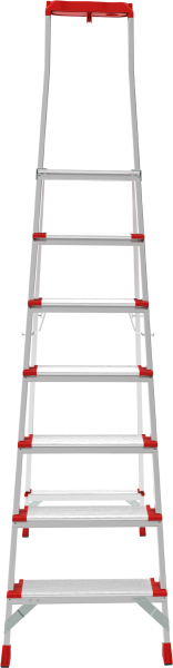 Стремянка профессиональная алюминиевая 7 ступеней с большой площадкой и органайзером NV3138 Новая высота 3138107