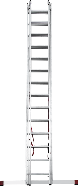 Лестница профессиональная алюминиевая трёхсекционная 3х14 ступеней NV3230 Новая высота 3230314