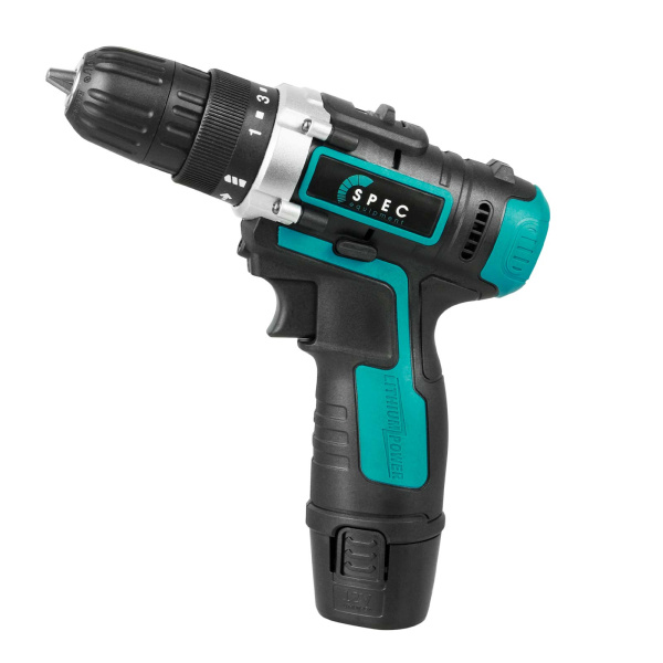 Аккумуляторная дрель-шуруповерт Spec DF220S (2 ск,Li-ion 12В, 2 акк, 1,5 А/ч, кейс)