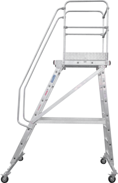 Индустриальная передвижная лестница-подмости 8 ступеней с платформой и ограждением NV5510 Новая высота 5510108
